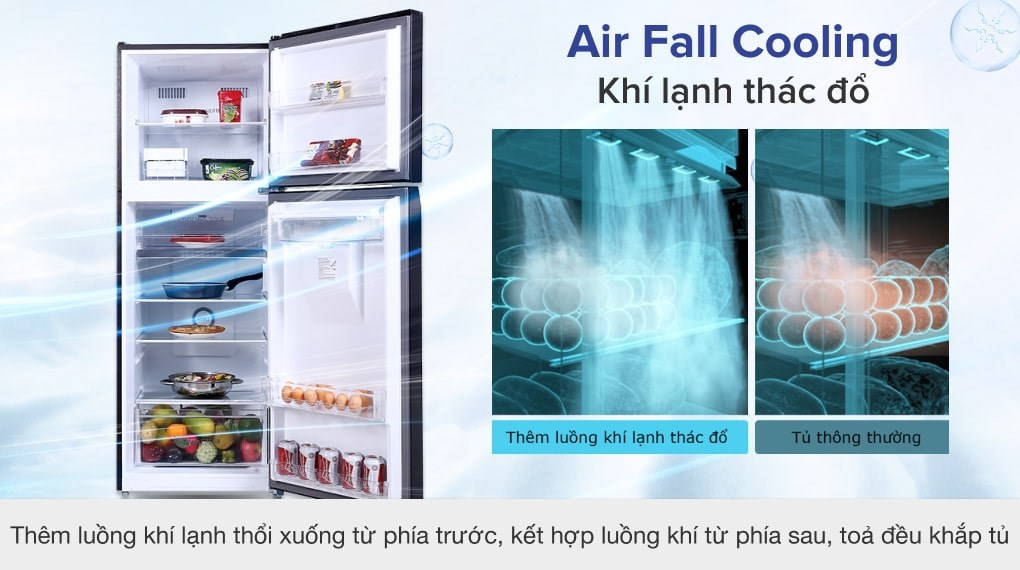 Tủ Lạnh Toshiba Inverter 311 Lít GR-RT395WE-PMV(06)-MG - công nghệ Air Fall Cooling
